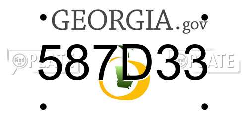 587D33 Georgia License Plate