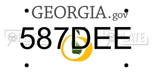 587DEE Georgia License Plate