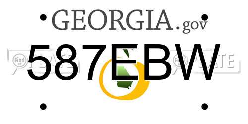 587EBW Georgia License Plate