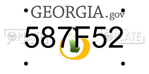 587F52 Georgia License Plate