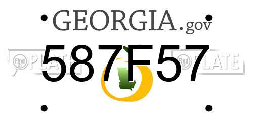 587F57 Georgia License Plate
