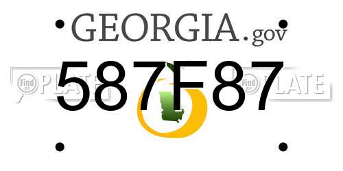 587F87 Georgia License Plate