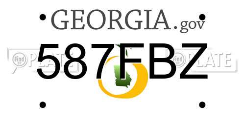 587FBZ Georgia License Plate