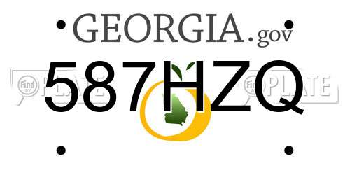 587HZQ Georgia License Plate