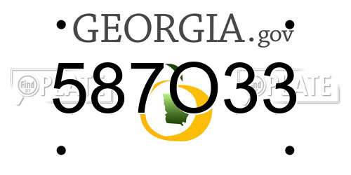 587O33 Georgia License Plate