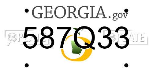 587Q33 Georgia License Plate