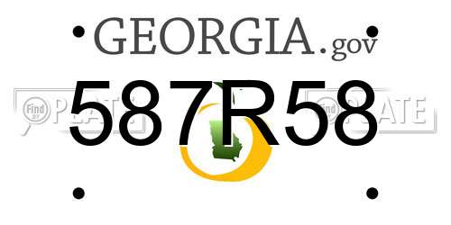 587R58 Georgia License Plate
