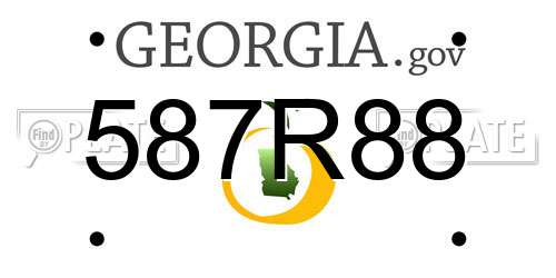 587R88 Georgia License Plate