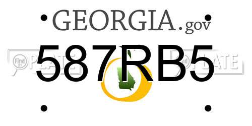 587RB5 Georgia License Plate
