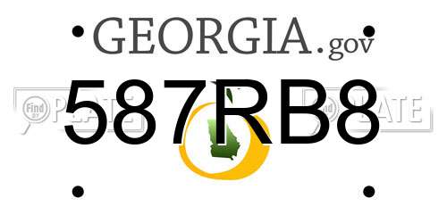587RB8 Georgia License Plate