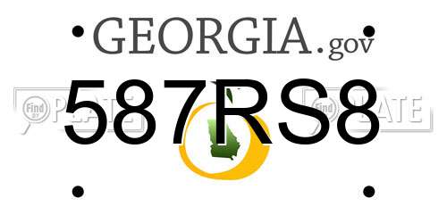 587RS8 Georgia License Plate