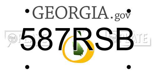 587RSB Georgia License Plate