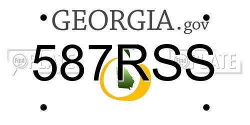 587RSS Georgia License Plate