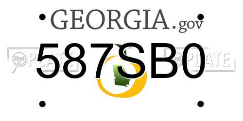 587SB0 Georgia License Plate