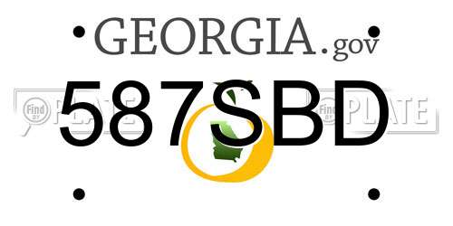 587SBD Georgia License Plate