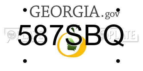 587SBQ Georgia License Plate