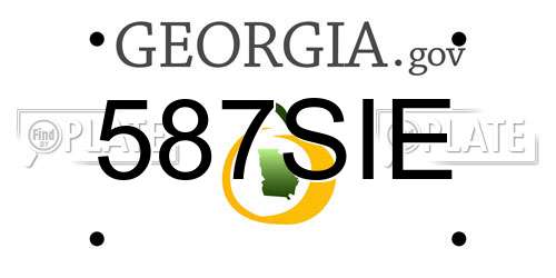 587SIE Georgia License Plate