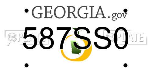587SS0 Georgia License Plate
