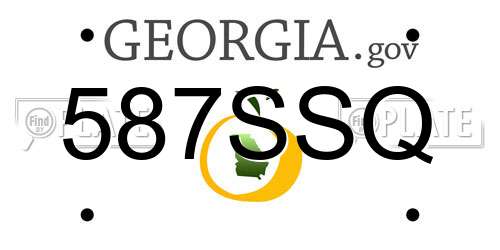 587SSQ Georgia License Plate