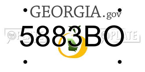 5883BO Georgia License Plate