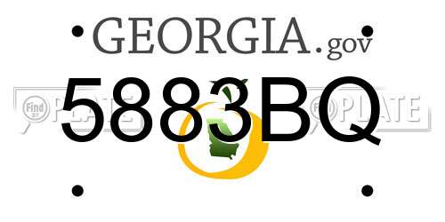 5883BQ Georgia License Plate