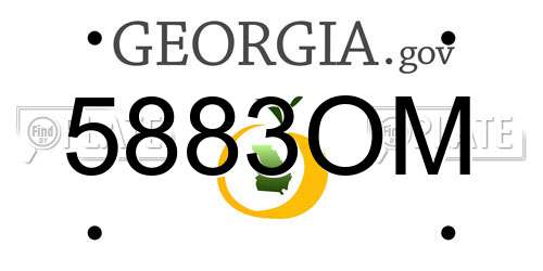 5883OM Georgia License Plate