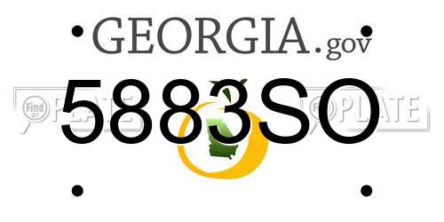 5883SO Georgia License Plate