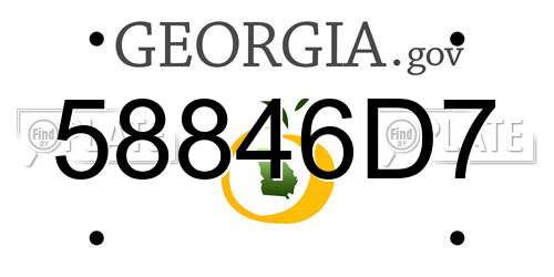 58846D7 Georgia License Plate