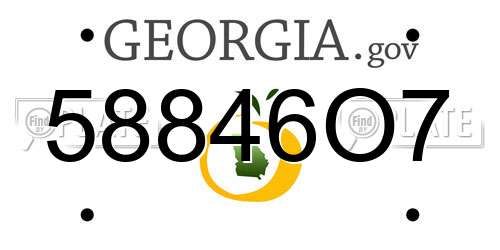 58846O7 Georgia License Plate