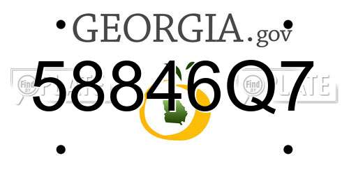 58846Q7 Georgia License Plate