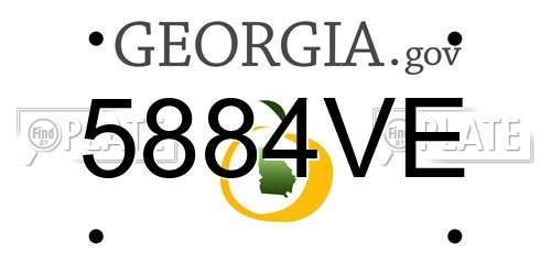 5884VE Georgia License Plate