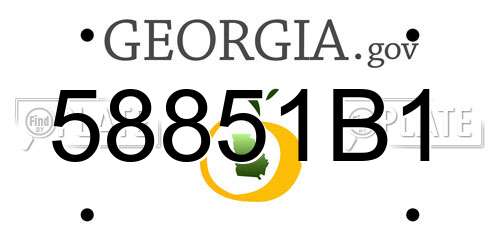 58851B1 Georgia License Plate
