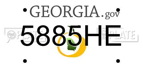 5885HE Georgia License Plate
