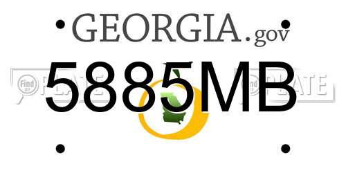 5885MB Georgia License Plate