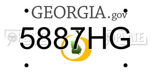 5887HG Georgia License Plate