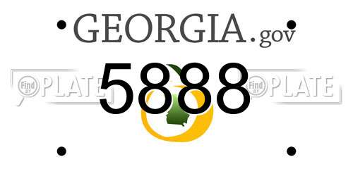 5888 Georgia License Plate