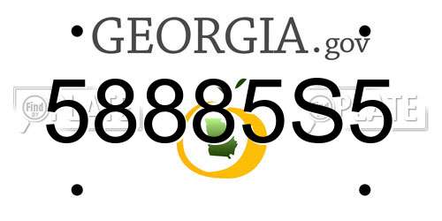 58885S5 Georgia License Plate