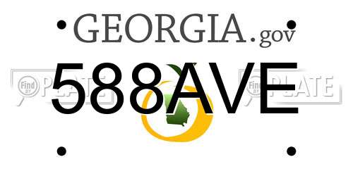 588AVE Georgia License Plate