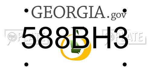 588BH3 Georgia License Plate