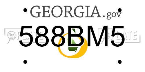 588BM5 Georgia License Plate