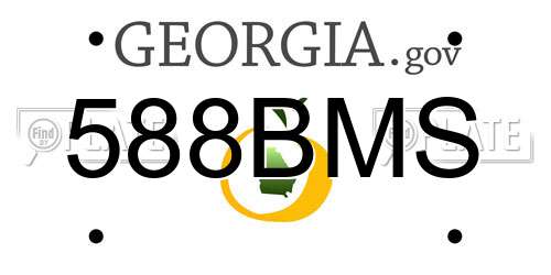 588BMS Georgia License Plate