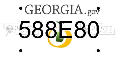 588E80 Georgia License Plate