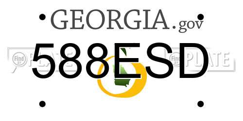 588ESD Georgia License Plate