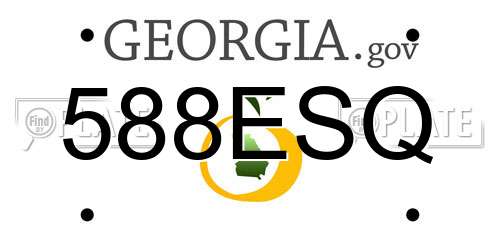588ESQ Georgia License Plate