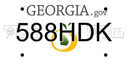 588HDK Georgia License Plate