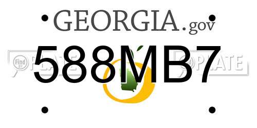588MB7 Georgia License Plate