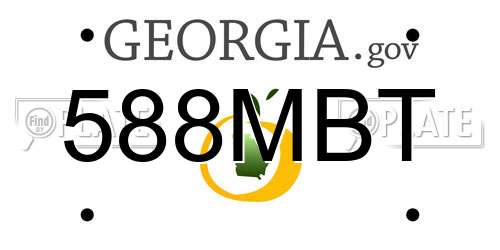 588MBT Georgia License Plate