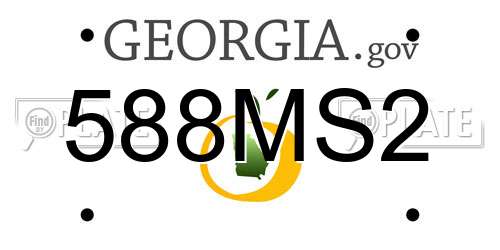 588MS2 Georgia License Plate