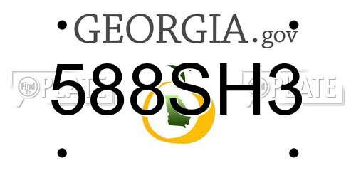 588SH3 Georgia License Plate