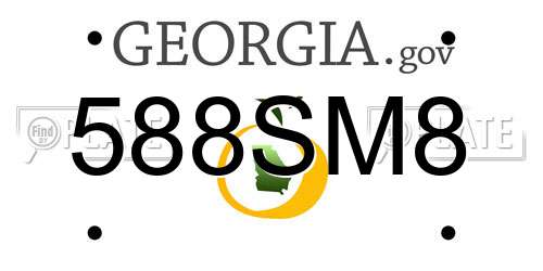 588SM8 Georgia License Plate